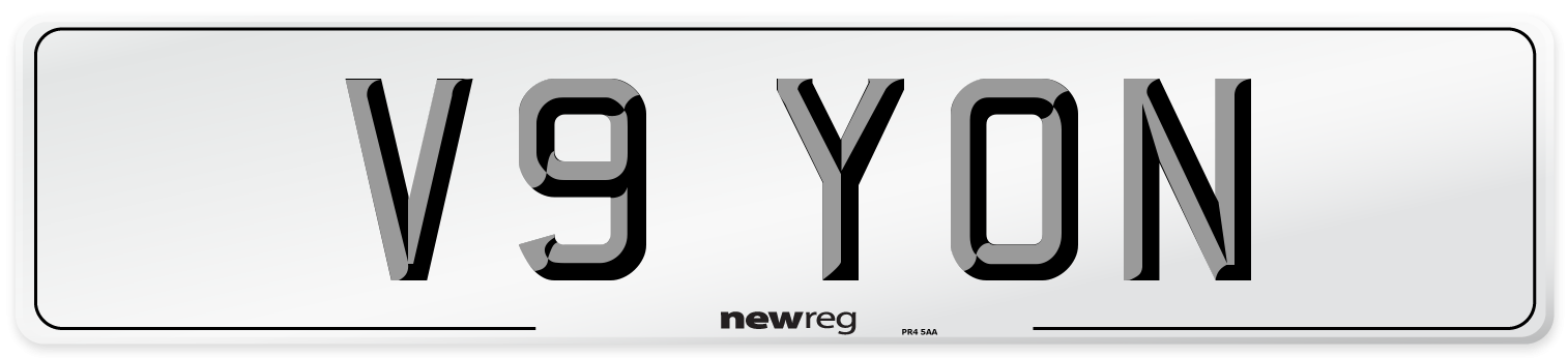 V9 YON Number Plate from New Reg